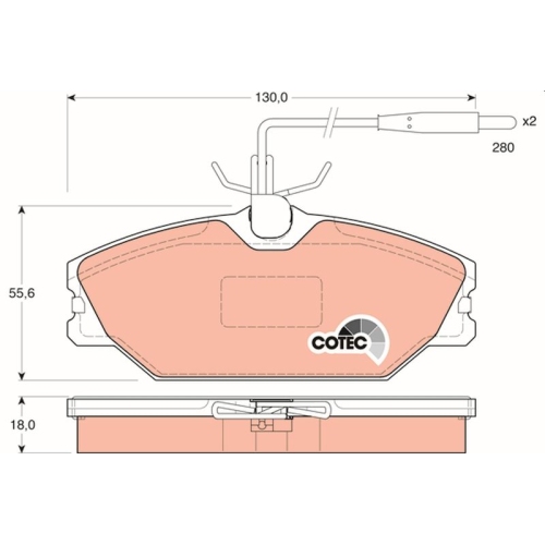 TRW Bremsbelagsatz, Scheibenbremse COTEC GDB1030