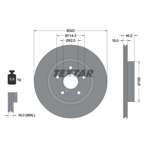 TEXTAR Bremsscheibe 92093500