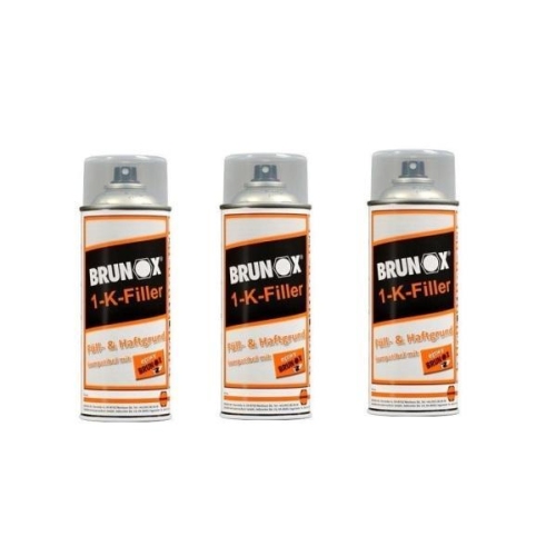 3 St&uuml;ck BRUNOX 1-K-Filler Korrosionsschutz Haftgrund Grundierung Metall 400 ml