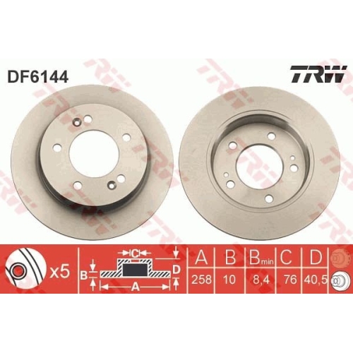 TRW Bremsscheibe DF6144