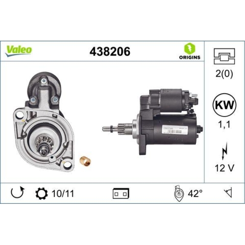 VALEO Starter VALEO ORIGINS - NEW O.E. TECHNOLOGIE 438206