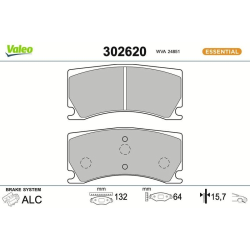 VALEO Bremsbelagsatz, Scheibenbremse ESSENTIAL 302620