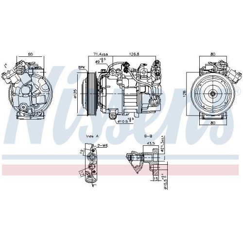 NISSENS Kompressor, Klimaanlage ** FIRST FIT ** 891043
