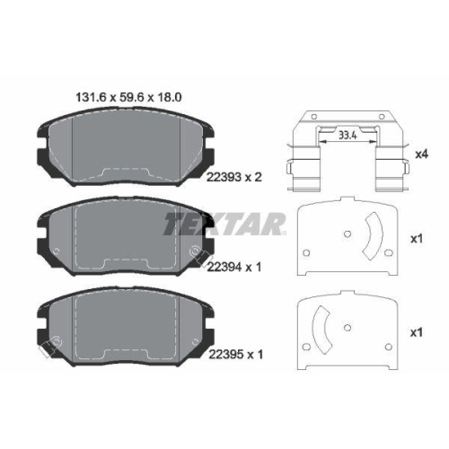 TEXTAR Bremsbelagsatz, Scheibenbremse Q+ 2239301