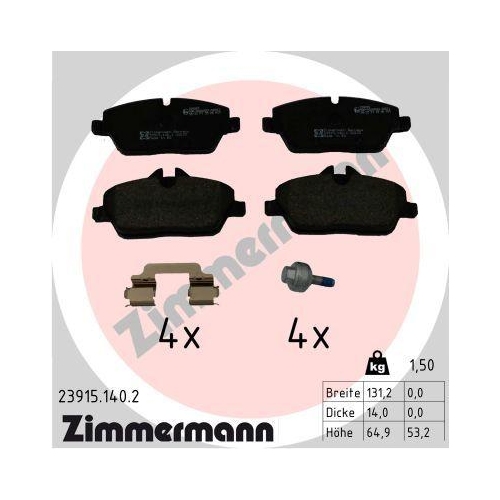 ZIMMERMANN Bremsbelagsatz, Scheibenbremse 23915.140.2