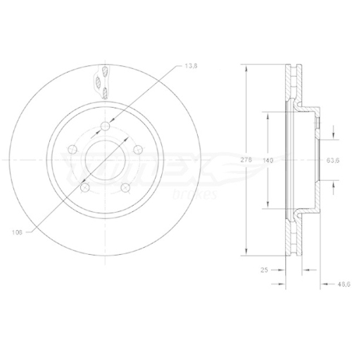 TOMEX Brakes Bremsscheibe TX 73-02