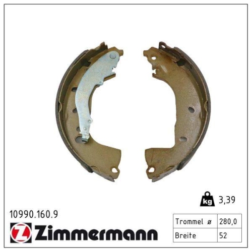 ZIMMERMANN Bremsbackensatz 10990.160.9