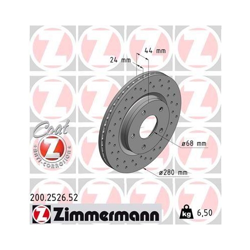 ZIMMERMANN Bremsscheibe SPORT Z 200.2526.52