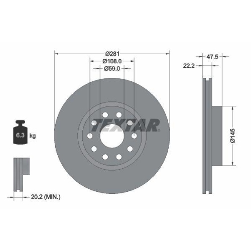 TEXTAR Bremsscheibe 92093800