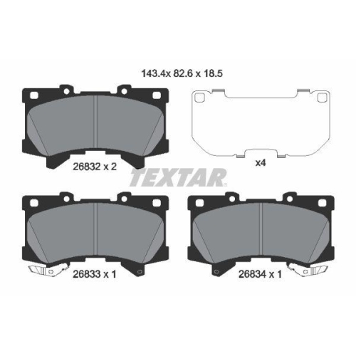TEXTAR Bremsbelagsatz, Scheibenbremse 2683201
