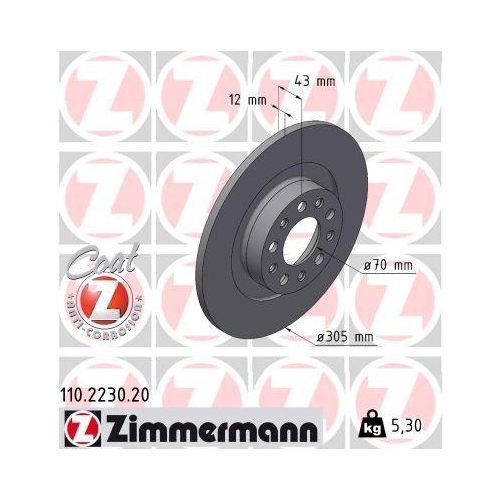 ZIMMERMANN Bremsscheibe COAT Z 110.2230.20