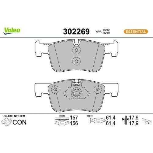 VALEO Bremsbelagsatz, Scheibenbremse ESSENTIAL 302269
