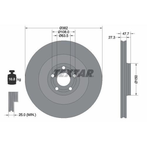 TEXTAR Bremsscheibe PRO+ 92350805