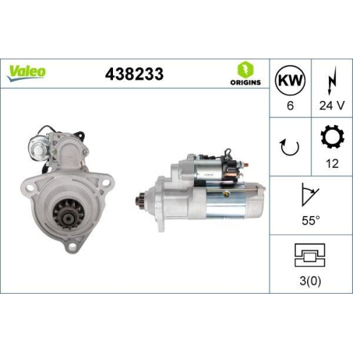 VALEO Starter VALEO ORIGINS - NEW O.E. TECHNOLOGIE 438233