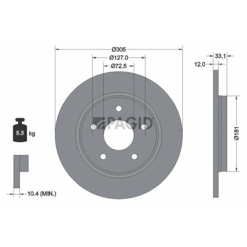 PAGID Bremsscheibe 54810NC