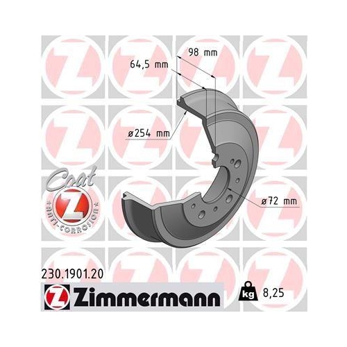 ZIMMERMANN Bremstrommel COAT Z 230.1901.20