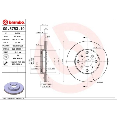 BREMBO Bremsscheibe PRIME LINE 09.6753.10