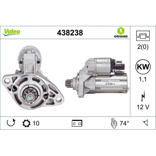 VALEO Starter VALEO ORIGINS - NEW O.E. TECHNOLOGIE 438238