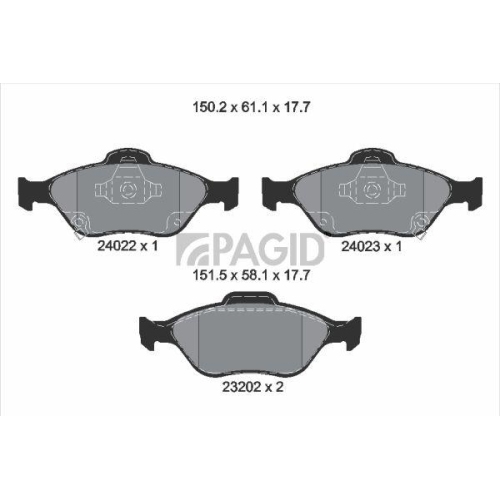 PAGID Bremsbelagsatz, Scheibenbremse T1566N