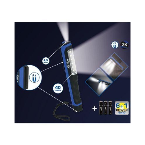 BRILLIANT by KS TOOLS Magnet und Taschenklipp Lampe mit 6+1 SMD