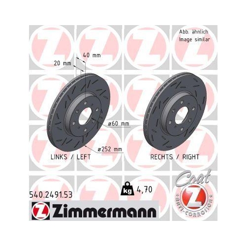 ZIMMERMANN Bremsscheibe BLACK Z 540.2491.53