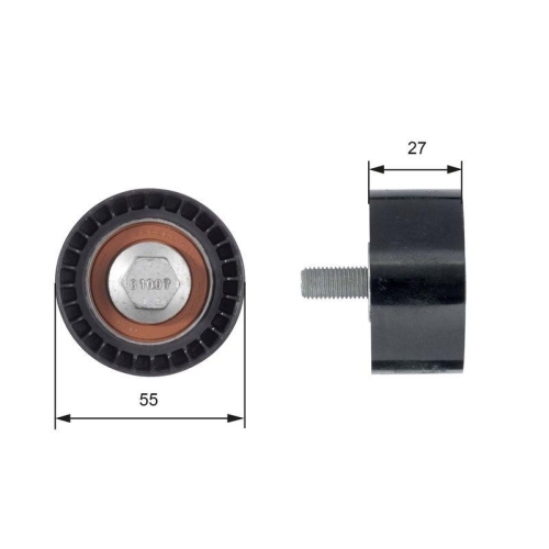 GATES Umlenk-/F&uuml;hrungsrolle, Zahnriemen PowerGrip&trade; T42150