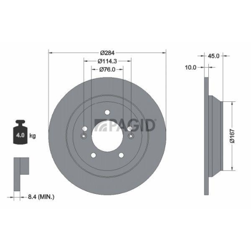 PAGID Bremsscheibe 55678NC