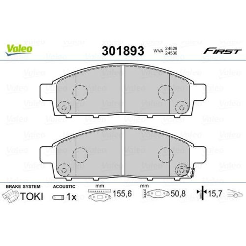 VALEO Bremsbelagsatz, Scheibenbremse FIRST 301893