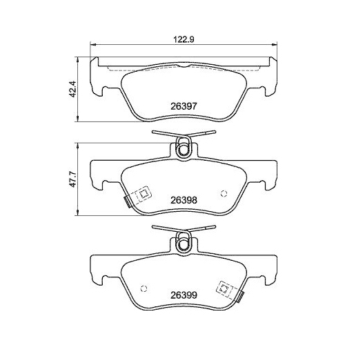HELLA Bremsbelagsatz, Scheibenbremse 8DB 355 043-091