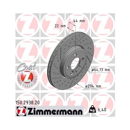 ZIMMERMANN Bremsscheibe COAT Z 150.2938.20