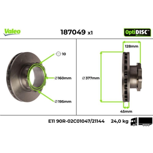 VALEO Bremsscheibe OptiDISC 187049