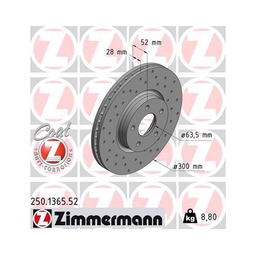ZIMMERMANN Bremsscheibe SPORT Z 250.1365.52