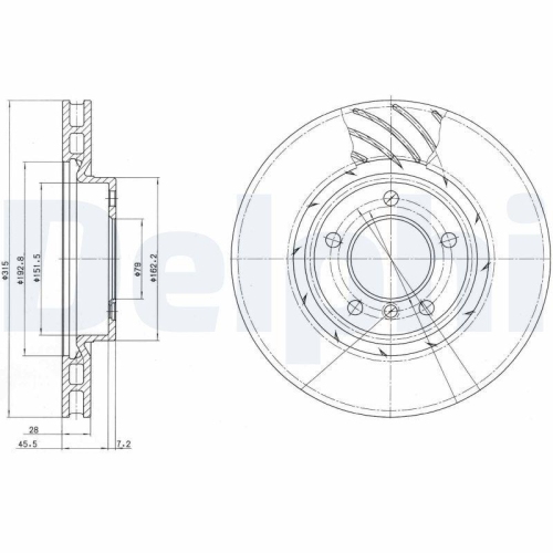 DELPHI Bremsscheibe BG3215