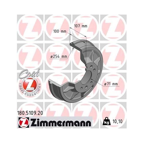 ZIMMERMANN Bremstrommel COAT Z 180.5109.20