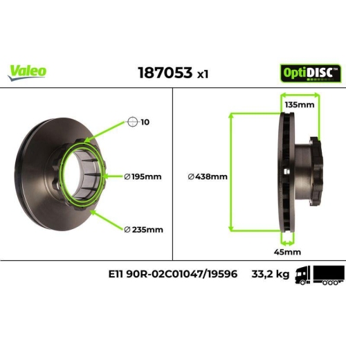 VALEO Bremsscheibe OptiDISC 187053