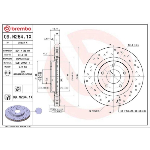 BREMBO Bremsscheibe XTRA LINE - Xtra 09.N264.1X