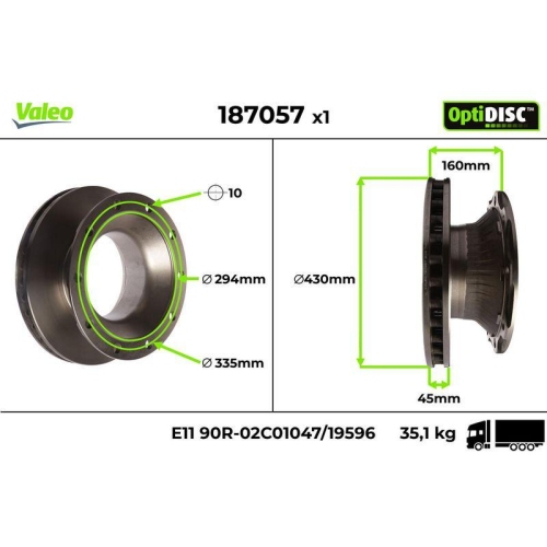 VALEO Bremsscheibe OptiDISC 187057