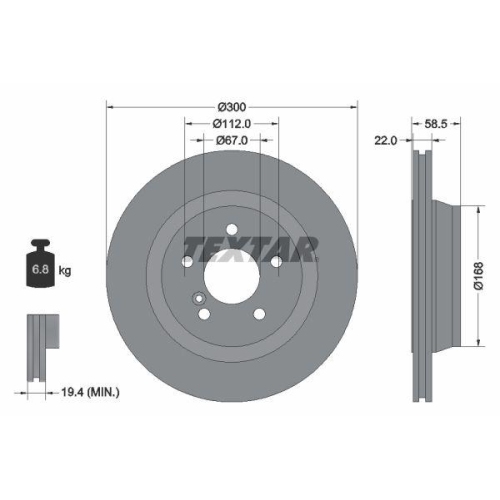 TEXTAR Bremsscheibe PRO 92099503