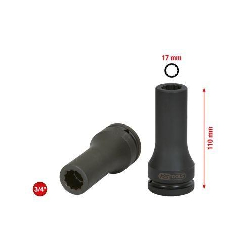 3/4 Zoll Kraft-Stecknuss Vielzahn, lang, 17mm KS TOOLS 455.0010