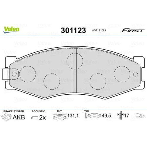 VALEO Bremsbelagsatz, Scheibenbremse FIRST 301123