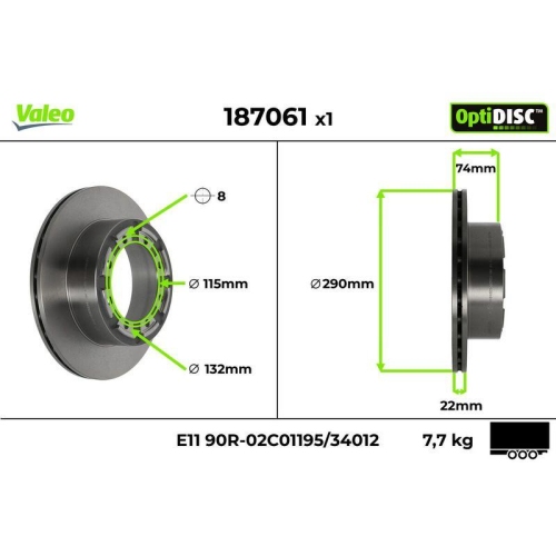 VALEO Bremsscheibe OptiDISC 187061
