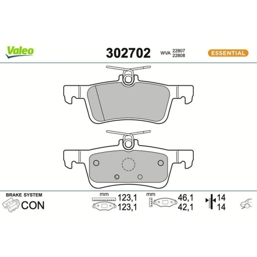 VALEO Bremsbelagsatz, Scheibenbremse ESSENTIAL 302702