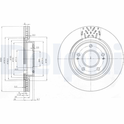 DELPHI Bremsscheibe BG4034
