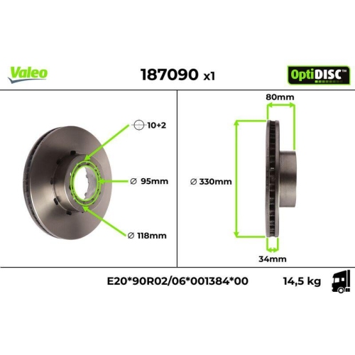 VALEO Bremsscheibe OptiDISC 187090
