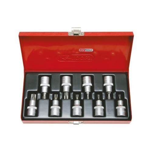 1/2 Zoll Bit-Stecknuss-Satz, 9-tlg, TB20-TB60 mit Stirnlochbohrung KS TOOLS