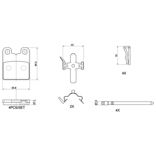 BREMBO Bremsbelagsatz, Scheibenbremse PRIME LINE P 23 201