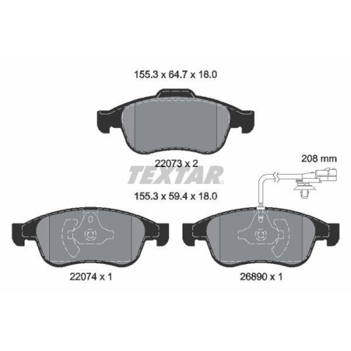 TEXTAR Bremsbelagsatz, Scheibenbremse Q+ 2207301