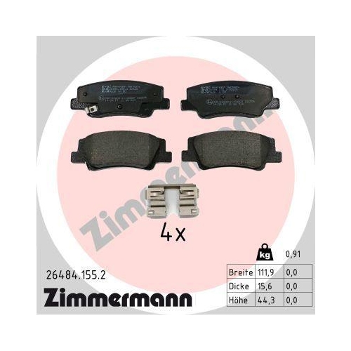 ZIMMERMANN Bremsbelagsatz, Scheibenbremse 26484.155.2