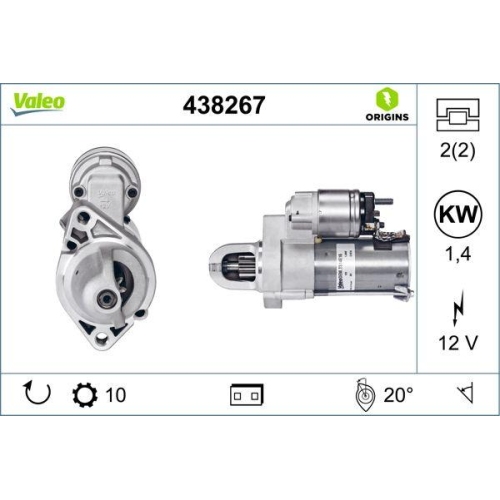 VALEO Starter VALEO ORIGINS - NEW O.E. TECHNOLOGIE 438267