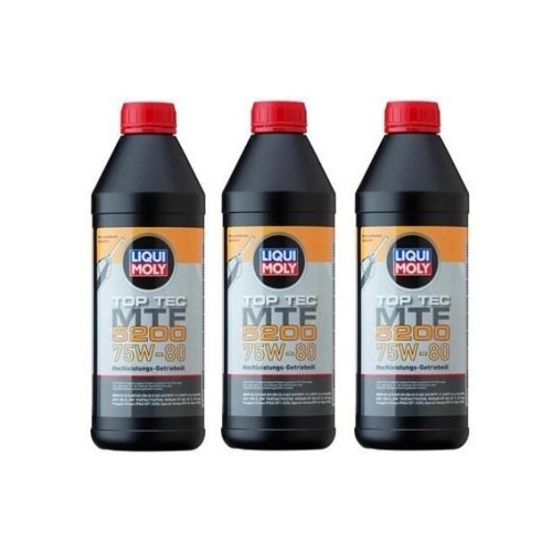3x Liqui Moly Top Tec MTF 5200 Getriebe&ouml;l 75W-80 1 Liter - 20845